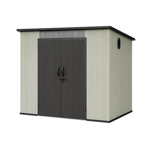 8 ft.W x 6 ft.D Resin Outdoor Storage Shed with Lockable Double Doors(48 sq.ft)