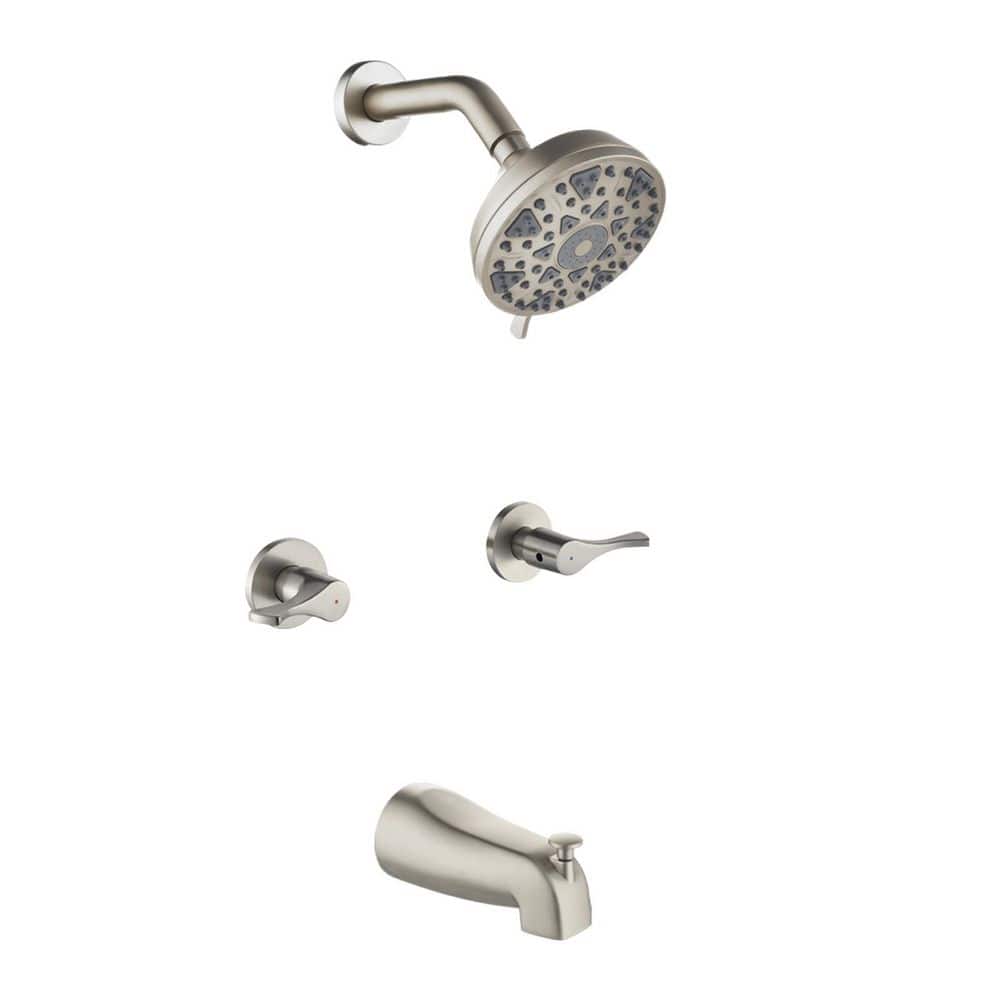 Rainfull 2-Handle 6-Spray Shower Faucet 1.8 GPM Kit with Pressure Balance Valve in Brushed Nickel price history on PriceWatchPro