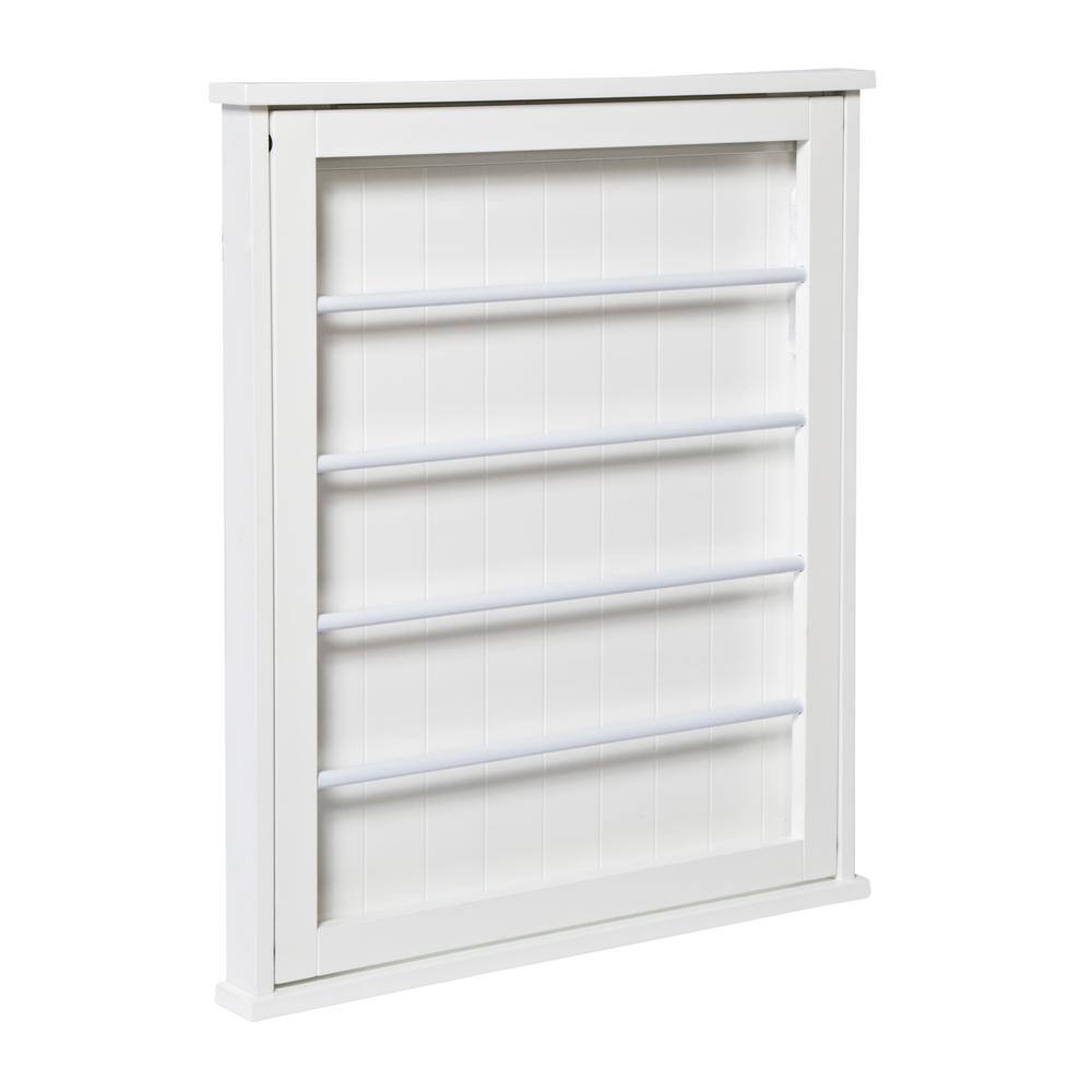 White MDF Wall-Mount Folding Drying Rack