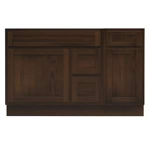 51 in. W x 21 in. D x 32.5 in. H Bath Vanity Cabinet without Top in Brown