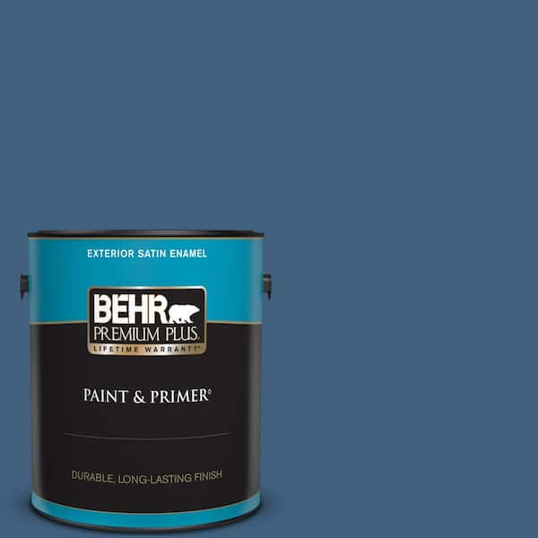 BEHR PREMIUM PLUS 1 gal. #M510-6 Tidal Satin Enamel Exterior Paint & Primer