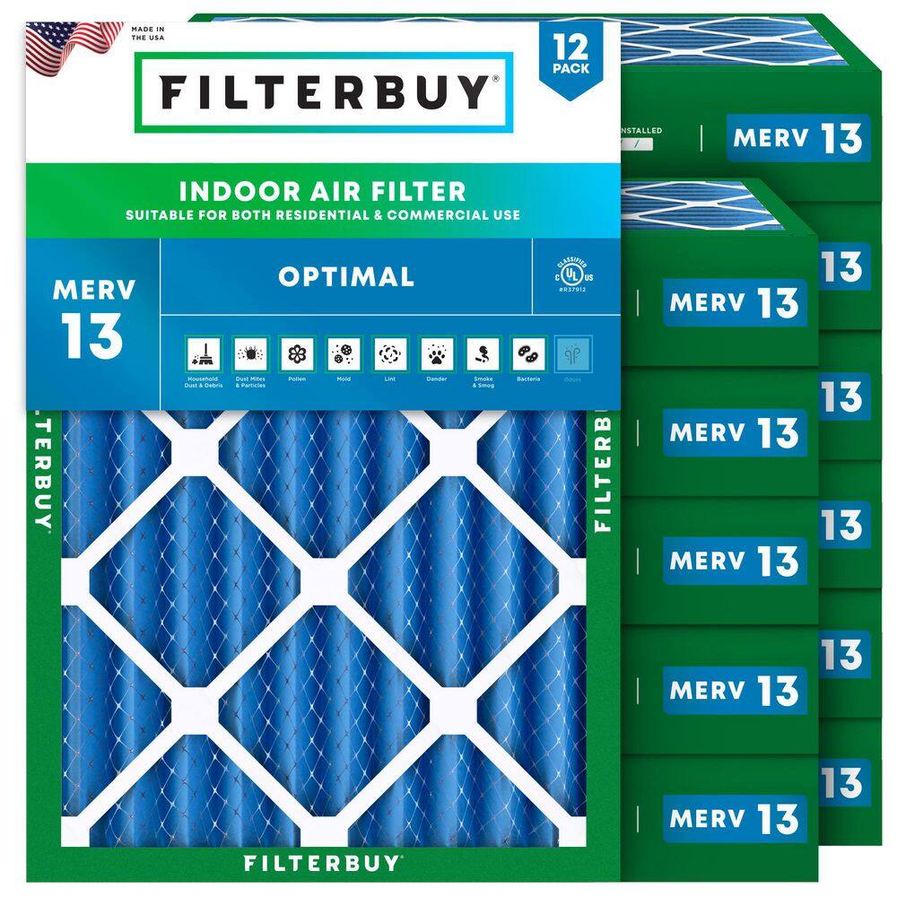 16 in. x 22 in. x 4 in. MERV 13 (FPR 10) Health Defense Pleated HVAC AC Furnace Air Filters Replacement (12-Pack) price history on PriceWatchPro