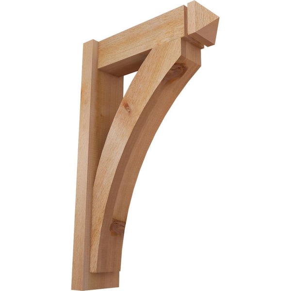 Ekena Millwork 6 in. x 32 in. x 20 in. Western Red Cedar Thorton Arts and Crafts Rough Sawn Outlooker