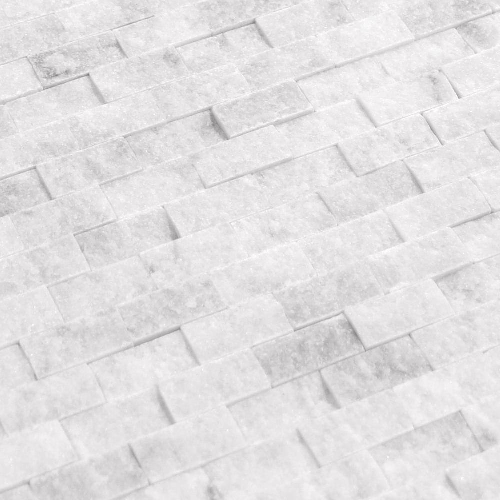 Gray and White Natural Stone Peel and Stick Mosaic Tile