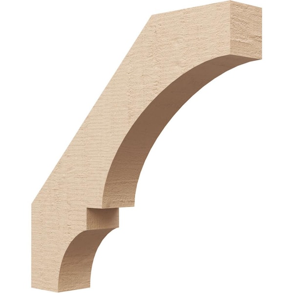 Ekena Millwork 3 in. x 18 in. x 18 in. Balboa Rough Cedar Woodgrain Timberthane Polyurethane Knee Brace, Primed
