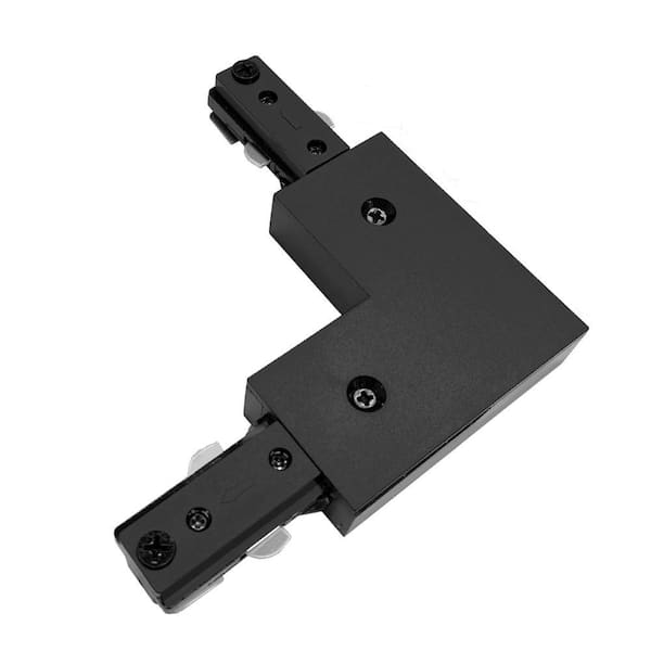 Black 3-Wire L-Connector for H-Track: Single Circuit Track Lighting Connector