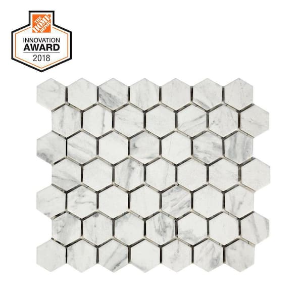 Lifeproof - Carrara 10 in. x 12 in. x 6.35 mm Ceramic Hexagon Mosaic Floor and Wall Tile (0.81 sq. ft./Each)