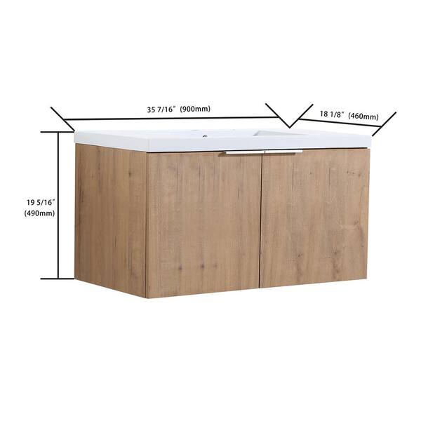 JimsMaison 36 in. W x 18 in. D x 20 in. H Bath Vanity Set in
