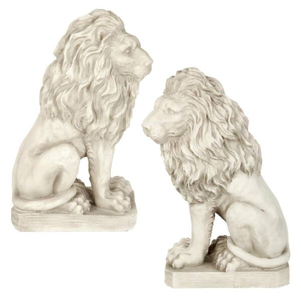 Set of Two Design Toscano Lyndhurst Manor Lion Sentinel Statue 