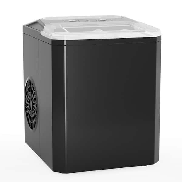 Sweetcrispy Alejandro 8.86 in. 26 lbs. Bullet Countertop Portable Ice Maker in Black for Home Kitchen Office Bar Party