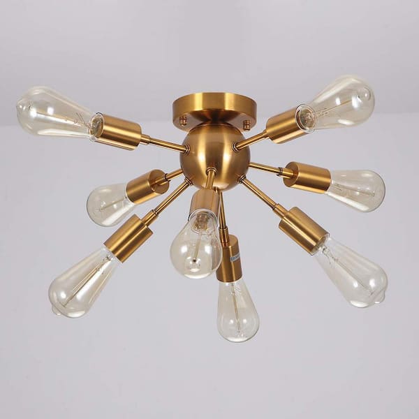 EDISLIVE Sophie 20.5 in. 8-Light Modern Sputnik Sphere Flush Mount Brass