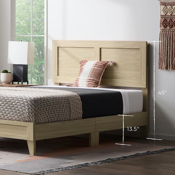 Double Framed Wood Platform Bed, California King Wood Headboard Only Bed