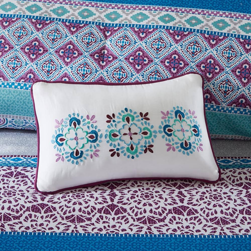 Purple Boho Reversible Microfiber Twin Comforter Set