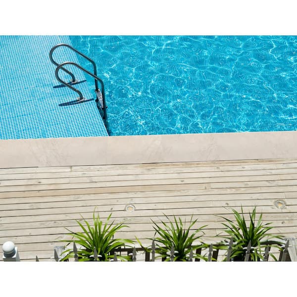 Aegean Pearl 5 cm x 12 in. x 24 in. Tumbled Marble Pool Coping (10-Piece / 20 Sq. ft. / Pallet)