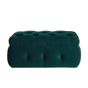 Jahlil Emerald Green Ottoman Upholstered Velvet 36.4 L x 25 W x 17 H