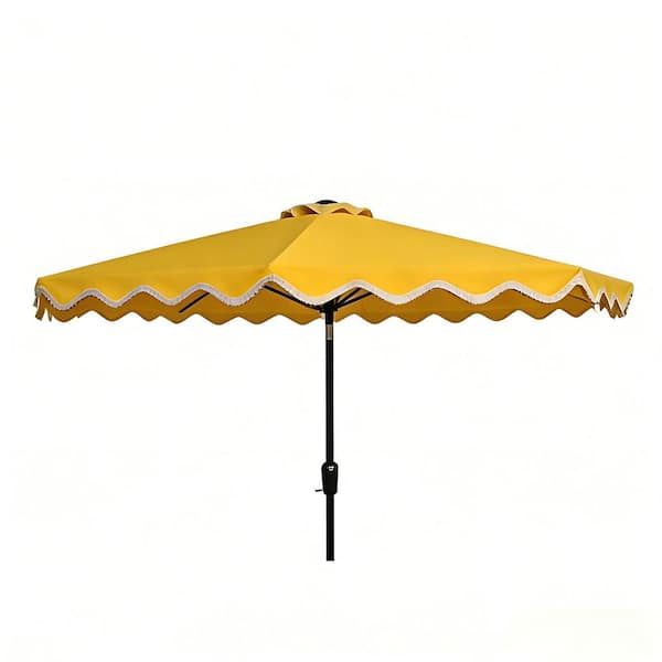 10 ft. Miro Market Outdoor Patio Umbrella in Yellow with Crank Lift System for Garden Beach Patio (without Base)
