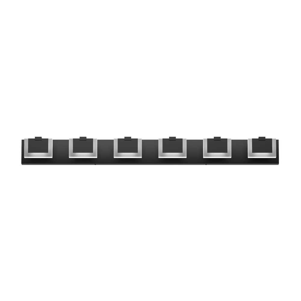 6-Light Matte Black LED Vanity Light - Dimmable Acrylic Bathroom Wall Fixture with 6000K Cool White for Mirror price history on PriceWatchPro