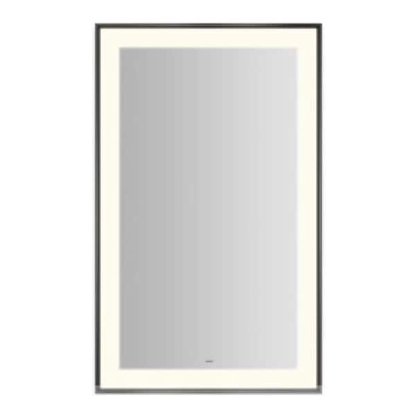55 in. W x 40 in. H Rectangular Framed Front and Back LED Lighted Anti-Fog Wall Bathroom Vanity Mirror in Tempered Glass
