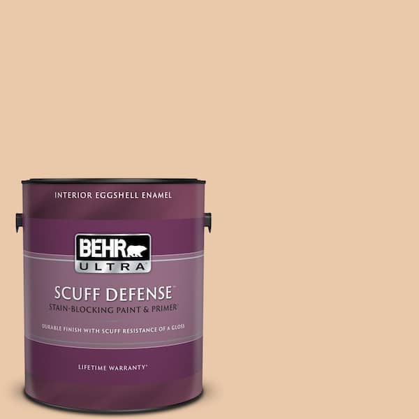 BEHR ULTRA 1 gal. #S250-2 Almond Biscuit Extra Durable Eggshell Enamel Interior Paint & Primer