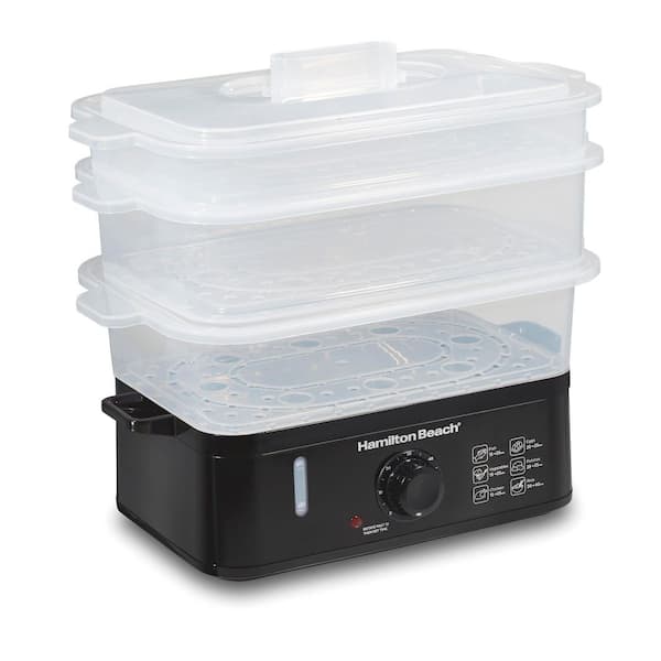 38 Cup Black Food Steamer