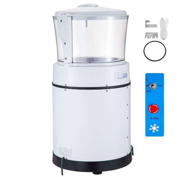SKYSHALO Commercial Ice Shaver Crusher 280 oz. White Snow Cone Machine 1100 lb/H with 17.6 lb Hopper 350 Watt Electric