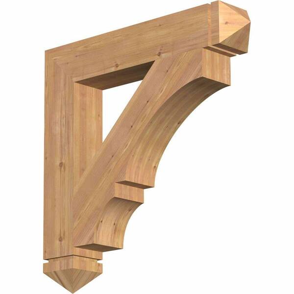 Ekena Millwork 5.5 in. x 34 in. x 34 in. Western Red Cedar Balboa Arts and Crafts Smooth Bracket