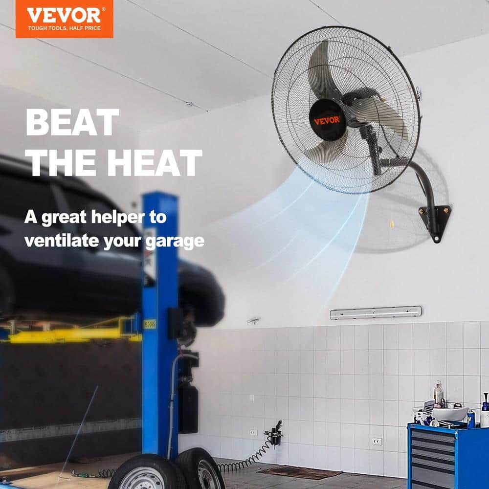 VEVOR 18'' Black Oscillating Wall Mounted Industrial Fan
