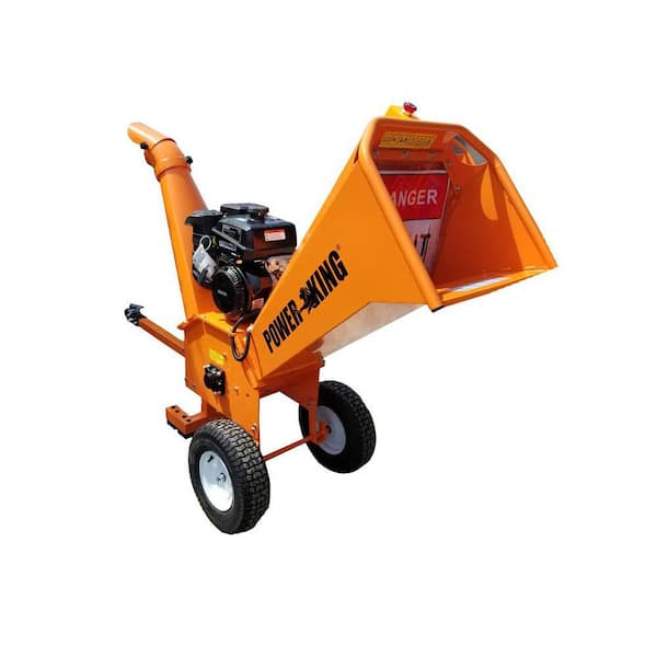 Power King Reconditioned 5 in. 14 HP Gas Powered Commercial Chipper Shredder, Heavy Duty Tires
