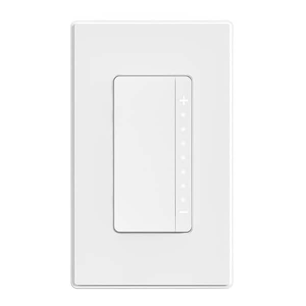120-Volt Digital Dimmer Light Switch Matte White 1-Pack Fade On Off Wall Plate Included UL Listed Easy Install