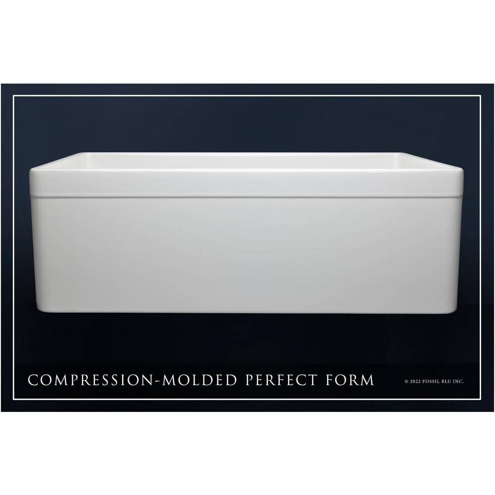 Luxury Glossy White Fireclay Farmhouse Kitchen Sink