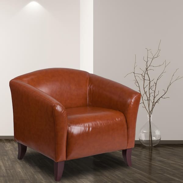 Monument Cognac - Brown Leather Upholstery Fabric 