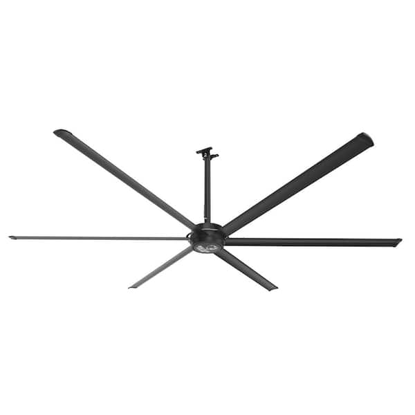 E-Series (E12), 12ft. Diameter, Indoor/Covered Outdoor, Stealth Black, 120V, 85 RPM, Industrial HVLS Ceiling Fan