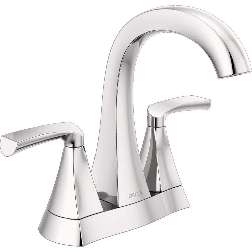 Delta Pierce 4 in. Centerset Double Handle Bathroom Faucet in Chrome ...