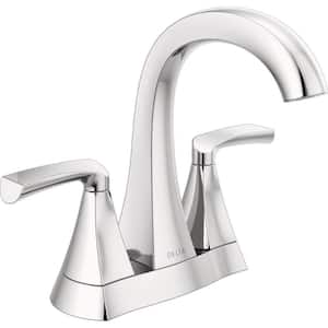 Pierce 4 in. Centerset Double Handle Bathroom Faucet in Chrome
