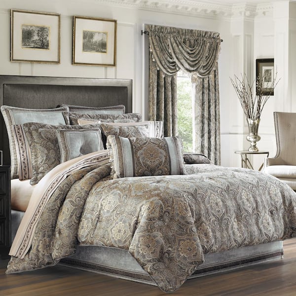Unbranded Paulina Stone Polyester Queen 4-Piece Comforter Set
