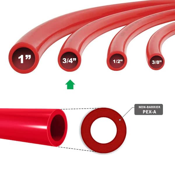 3/4 in. x 20 ft. PEX A Tubing Oxygen Barrier Pipe for Hydronic Radiant Floor Heating Systems