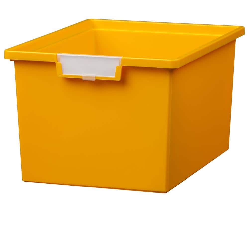16 Gal. 9 in. Slim Line Triple Depth Storage Tote in Primary Yellow