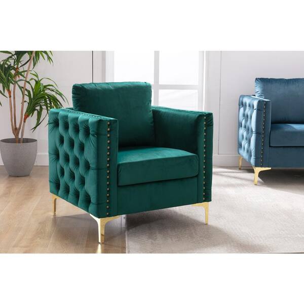 modern velvet armchair