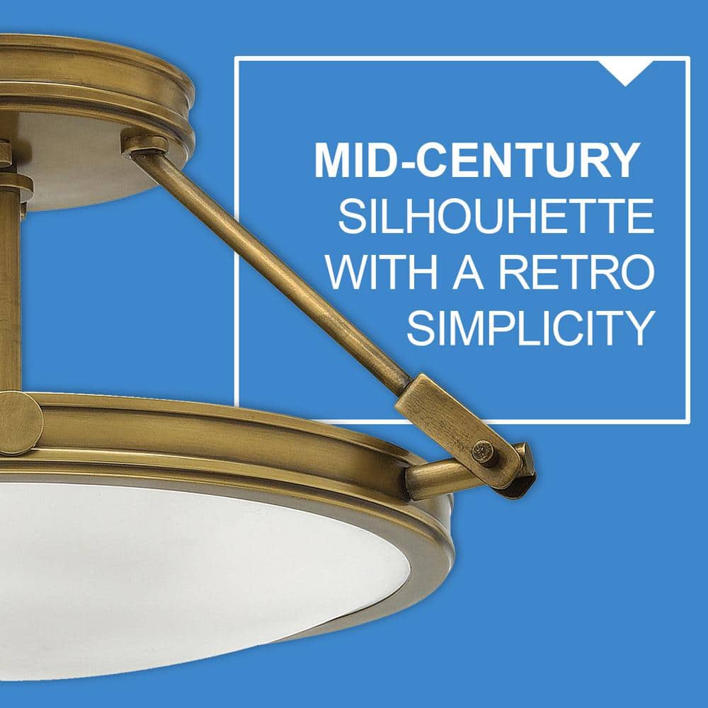 Heritage Brass 4-Light Etched Opal Glass Medium Semi-Flush Mount