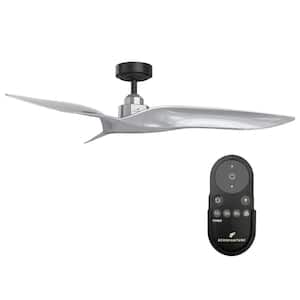 Aerofanture 52 in. Industrial Matte Silver Downrod Ceiling Fan with Remote Control, 6-Speeds and Reverse