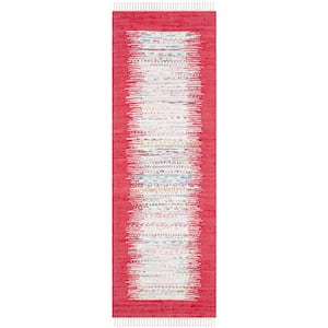 Montauk Ivory/Red 2 ft. x 9 ft. Border Runner Rug