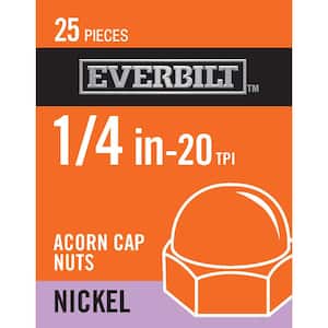 1/4 in.-20 Nickel Plated Cap Nut (25-Pack)