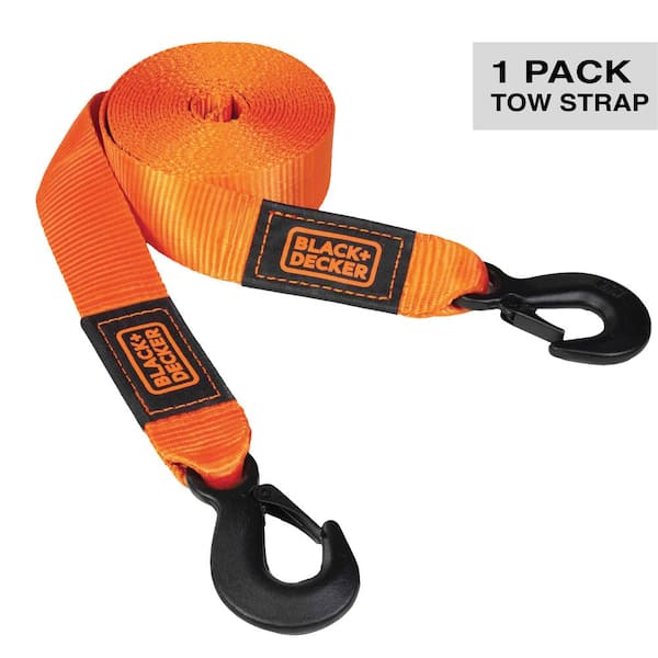 2 in. x 20 ft. Tow Strap w/Steel Hooks - 9,000 LB. Break Strength