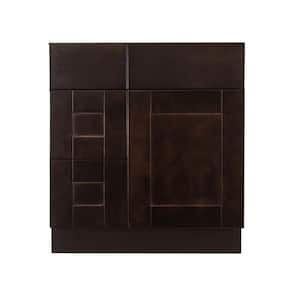 Anchester Assembled 30 in. x 21 in. x 32.5 in. Vanity Sink Base Cabinet with 1 Door 2 Left Drawers in Dark Espresso