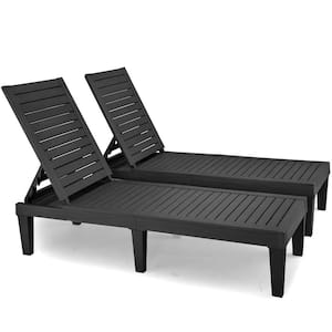 74.5 in. L Plastic Outdoor Reclining Chaise Lounge（Set of 2）