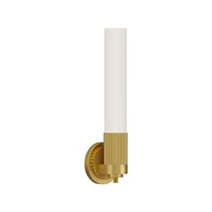 Rue 5 in. 1 Light 60-Watt Brushed Gold Vanity Light