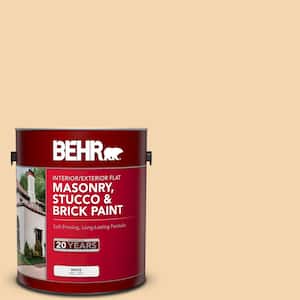 1 gal. #M270-3 Cream Custard Flat Masonry, Stucco and Brick Interior/Exterior Paint