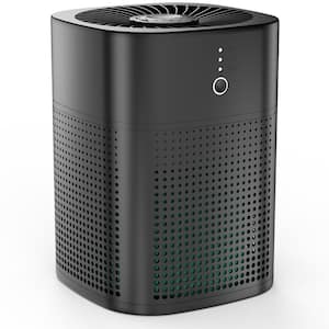 H13 True HEPA Filter Black Air Purifier, 360° Air Intake with 5-Stage Filtration, 24db Low Noise, Remove 99.97% Allergen