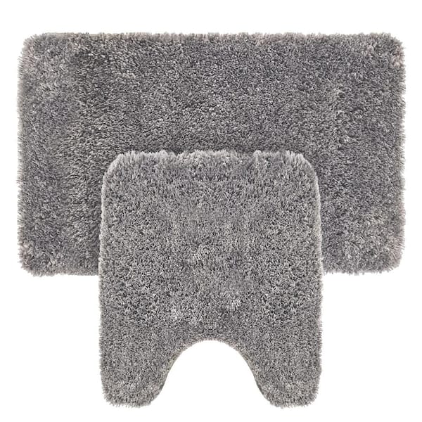 Bathroom Rugs Toilet Mat U Shaped Absorbent Non-Slip Washable Quick Dry-2  PC Set