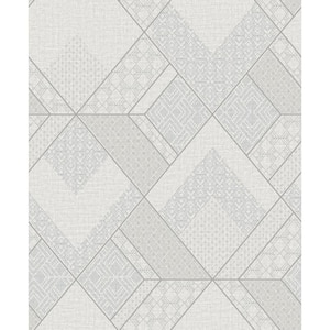 Castle White Geometric Vinyl Peelable Wallpaper (Covers 56.4 sq. ft.)